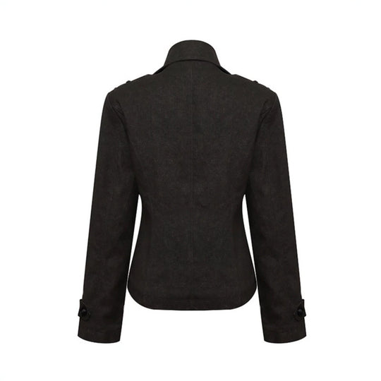Damen Kurze Doppelreihige Cabanjacke mit Stehkragen und Taillierung Shop Nory