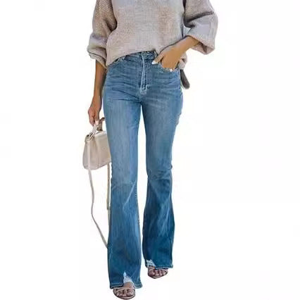 Damen zeitlose Jeans im modernen Schnitt mit cropped Bein