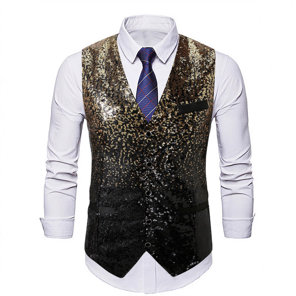 Herren Weste mit Schimmernden Pailletten & Auffälligem Look