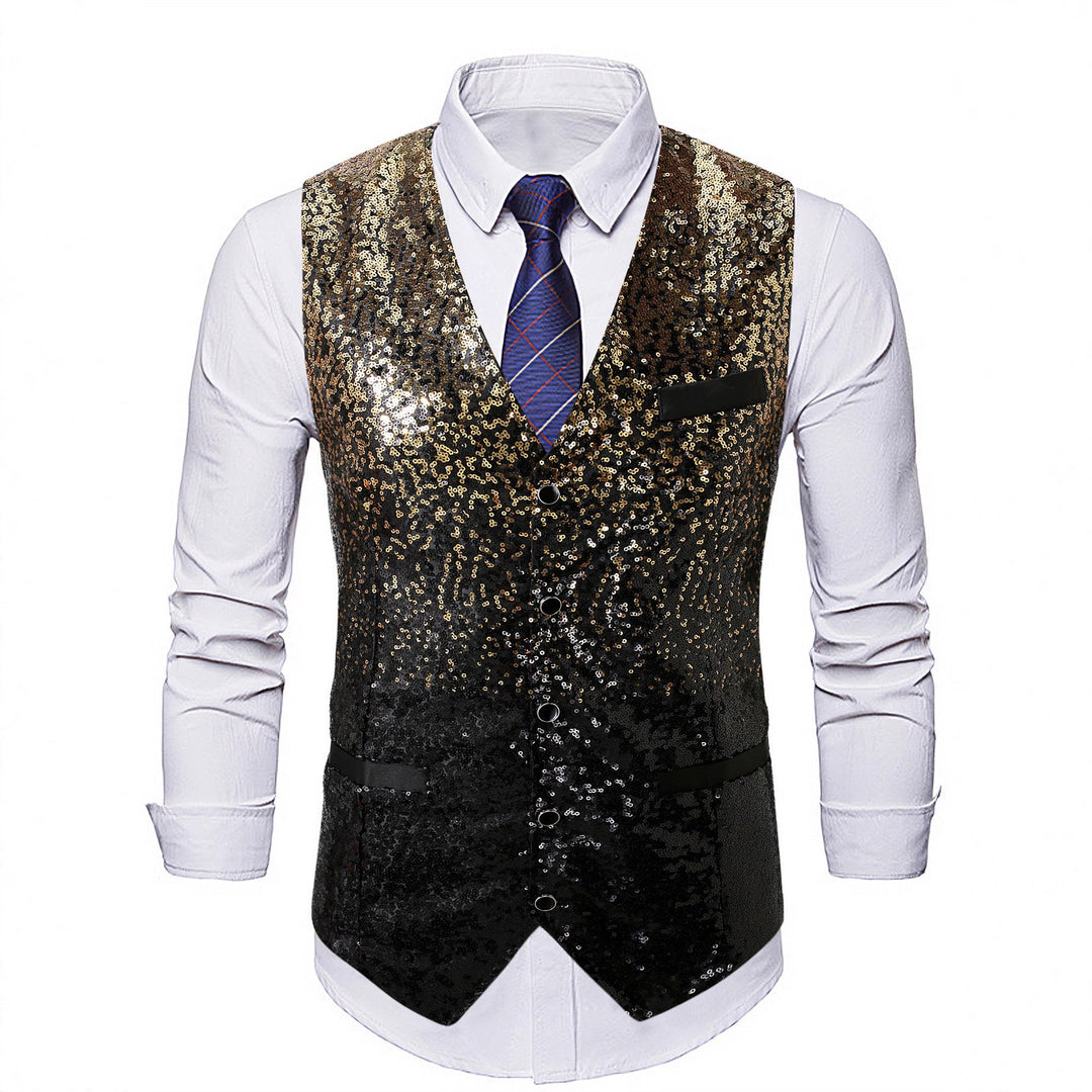 Herren Weste mit Schimmernden Pailletten & Auffälligem Look