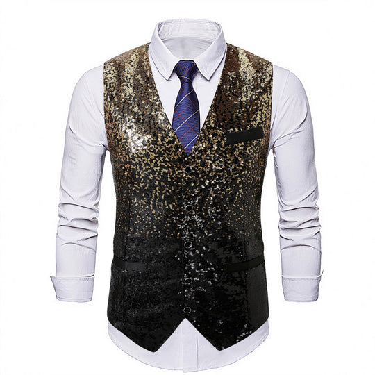 Herren Weste mit Schimmernden Pailletten & Auffälligem Look