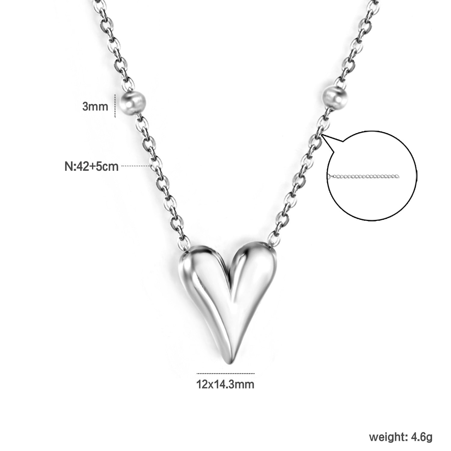 Damen Halskette mit hochwertigem Herzen-Anhänger und elegantem Kettendesign Shop Nory