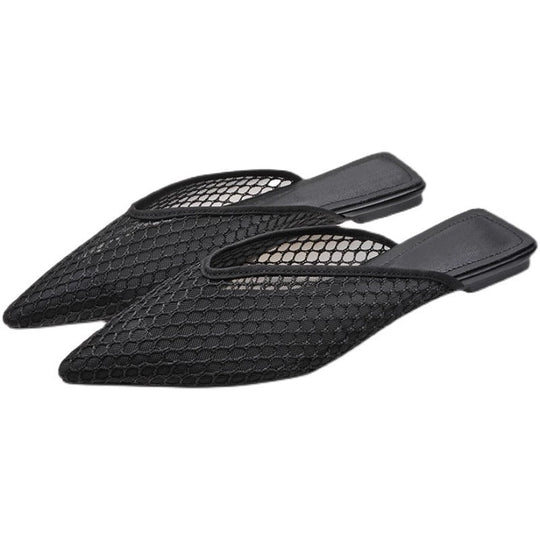 Damen spitze Mules mit Netzdesign