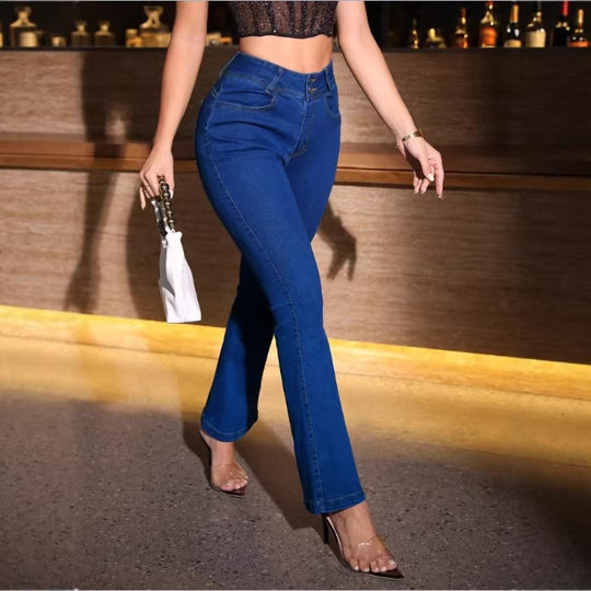 Damen Sculptende High‑Waist Bootcut‑Jeans mit sculptendem Stretchbund Shop Nory