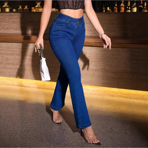 Damen Sculptende High‑Waist Bootcut‑Jeans mit sculptendem Stretchbund Shop Nory
