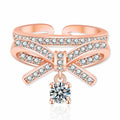 Damen Offener Ring mit kunstvollem Schleifen-Design und funkelndem Zirkonia Shop Nory
