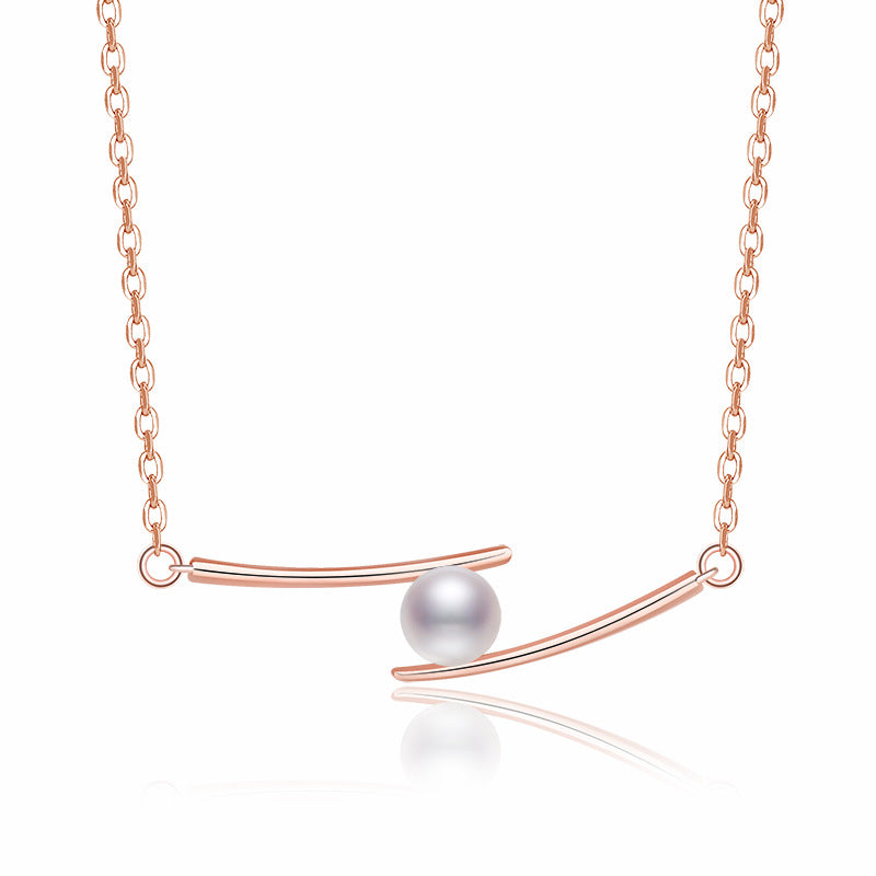 Damen Halskette mit modernem minimalistischen Design und elegantem Perlenanhänger Shop Nory