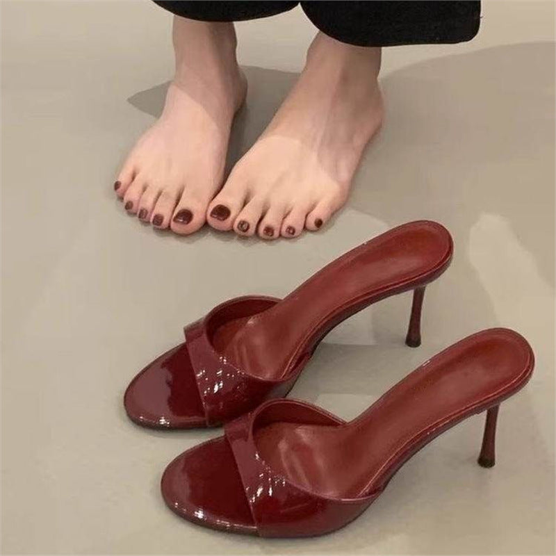 Damen elegante Mules mit feinem Absatz