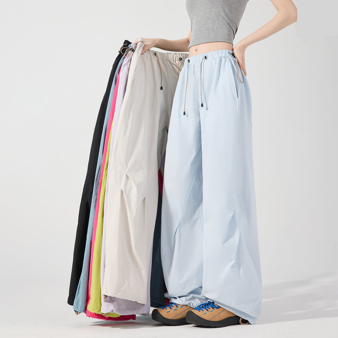 Damen weite technische Cargohose mit Kordelzugbund Shop Nory