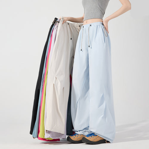 Damen weite technische Cargohose mit Kordelzugbund Shop Nory