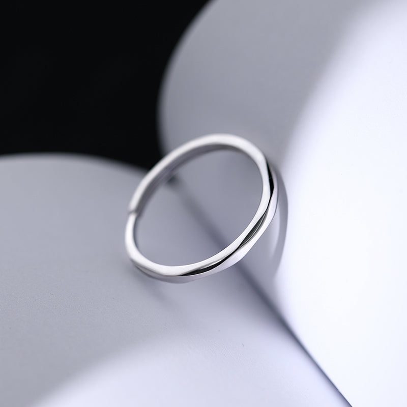Damen minimalistischer Silberring mit geschwungenem Design Shop Nory
