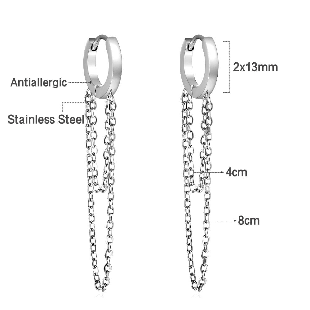 Damen Hängende Ohrstecker aus goldplattiertem Edelstahl mit elegantem Stabdesign Shop Nory