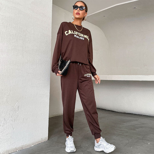 Damen Lässiges Sweatset im College‑Look mit Oversize‑Sweatshirt und Jogginghose Shop Nory