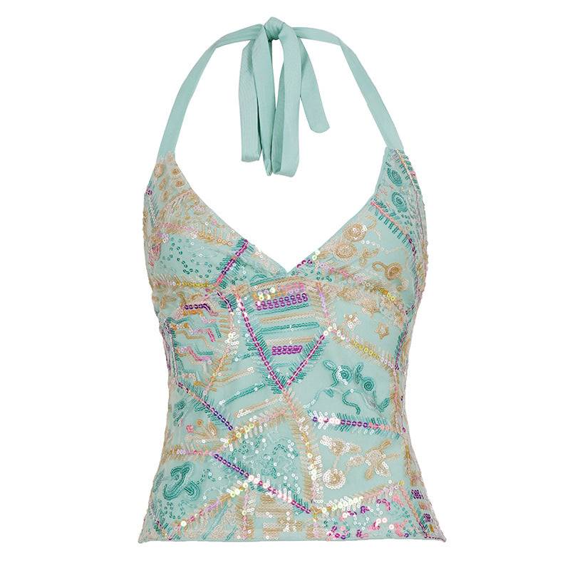 Damen Glamouröses Top mit eleganten Pailletten-Details