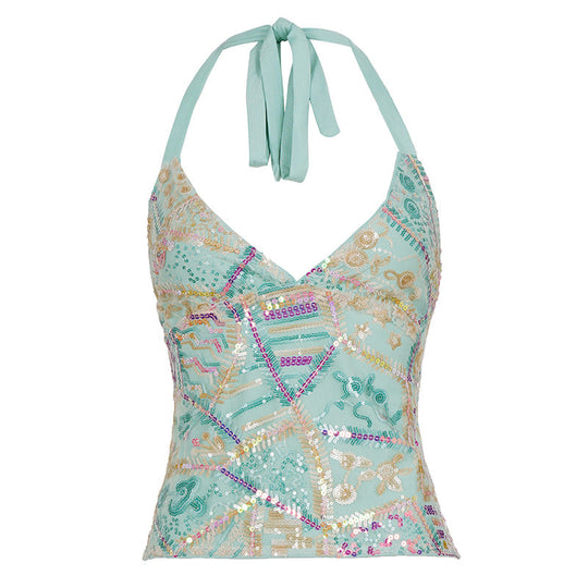 Damen Glamouröses Top mit eleganten Pailletten-Details
