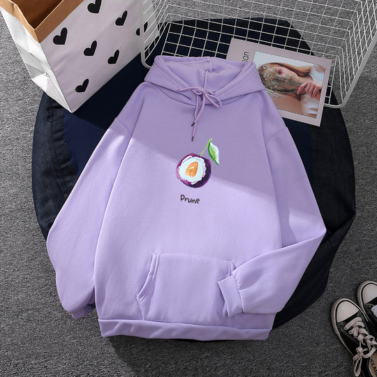 Damen nan oversized Kapuzenpullover mit Avocado-Print, weichem Fleece-Innenfutter und frontaler Eingriffstasche Shop Nory