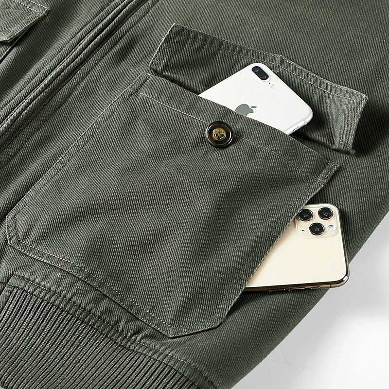 Herren Pilotenblouson mit Sherpa-Futter, Schulterklappen und Reißverschluss Shop Nory