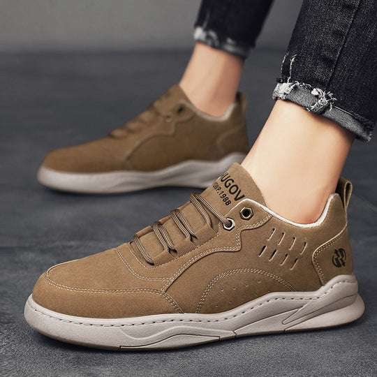 Herren Veloursleder-Freizeit-Sneaker mit gepolstertem Komfortfußbett und rutschfester Gummisohle Shopy Nory