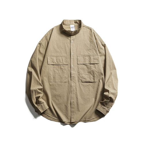 Herren Karo-Hemdjacke mit Stehkragen und aufgesetzten Brusttaschen Shop Nory