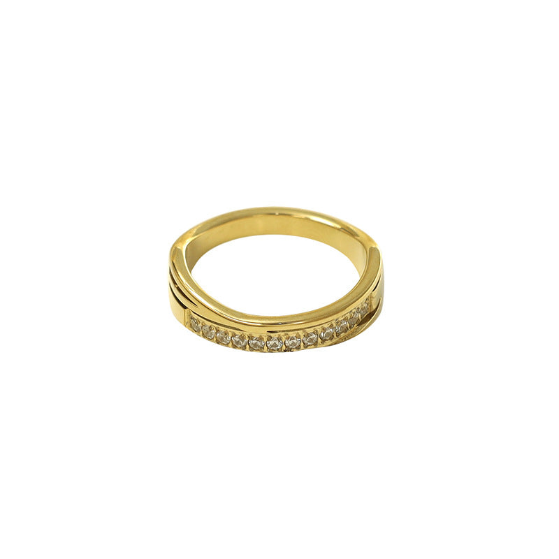 Damen Eleganter Zirkonia Ring mit geschwungenem Design Shop Nory