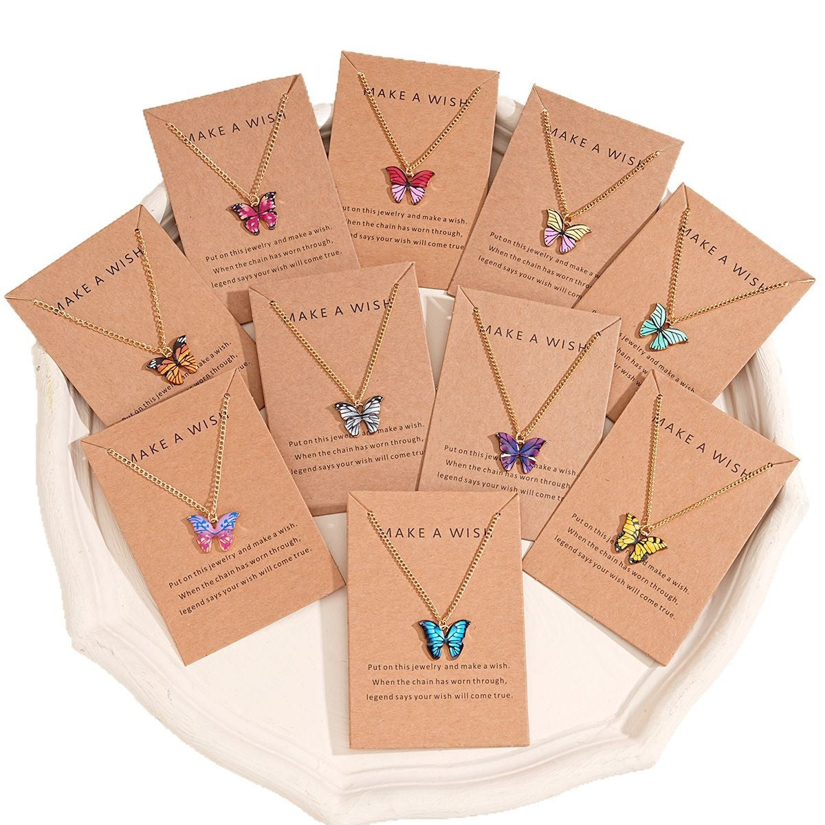 Damen Halskette mit Anhängern in Schmetterlingsform Shop Nory