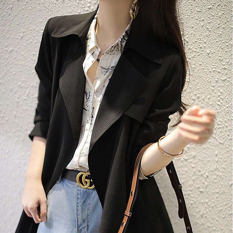 Damen Edles Trenchcoat mit Taillengürtel und praktischen Taschen Shop Nory