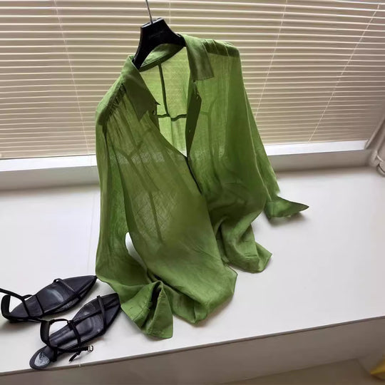 Damen Leichte und luftige Bluse aus reinem Leinen Shop Nory