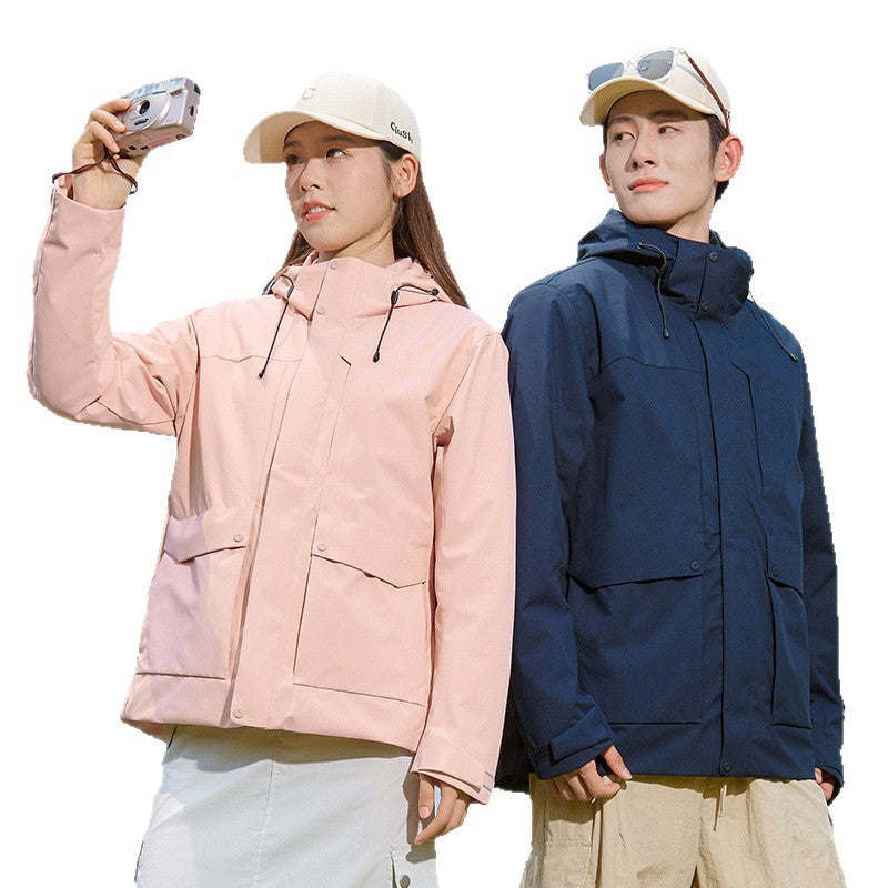 Herren Technische wasserdichte Parka-Jacke mit verstellbarer Kapuze und multifunktionalen Taschen Shop Nory