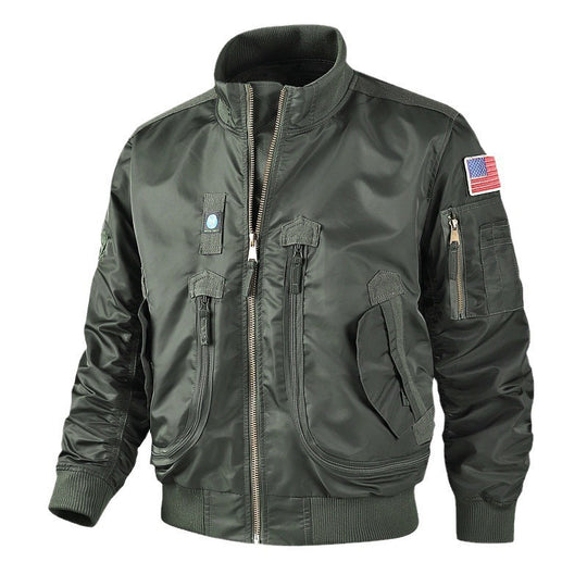Herren Bomberjacke Pilotenstil leicht wattiert mit Zwei‑Wege‑Reißverschluss und Ärmeltasche Shop Nory