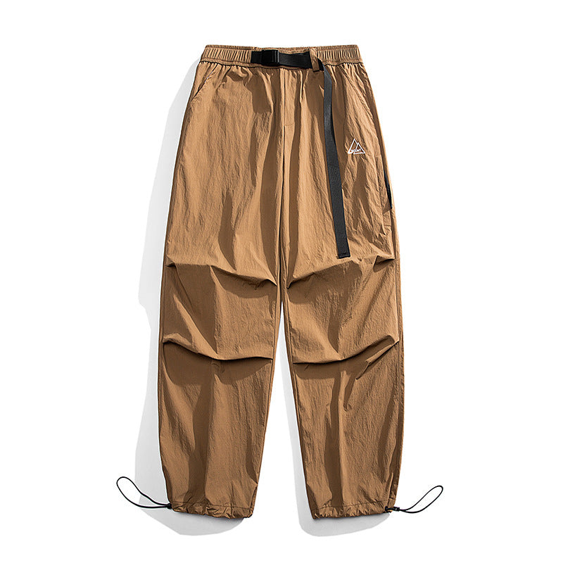 Herren Nylon Utility Cargohose mit elastischem Bund, verstellbarem Gürtel und Pattentaschen Shop Nory