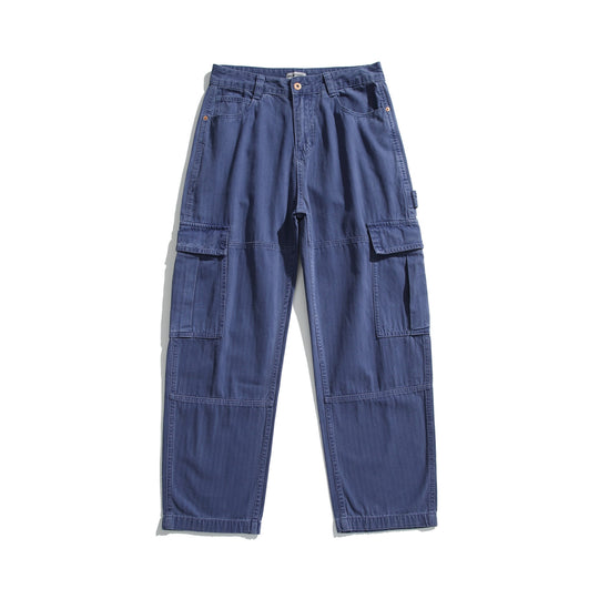Herren weiche Canvas‑Cargohose mit mehreren Klappentaschen und elastischem Knöchelabschluss Shop Nory
