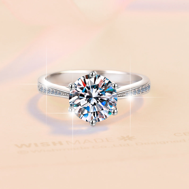 Damen Verlobungsring mit strahlendem Zirkon und filigraner Detailverzierung Shop Nory