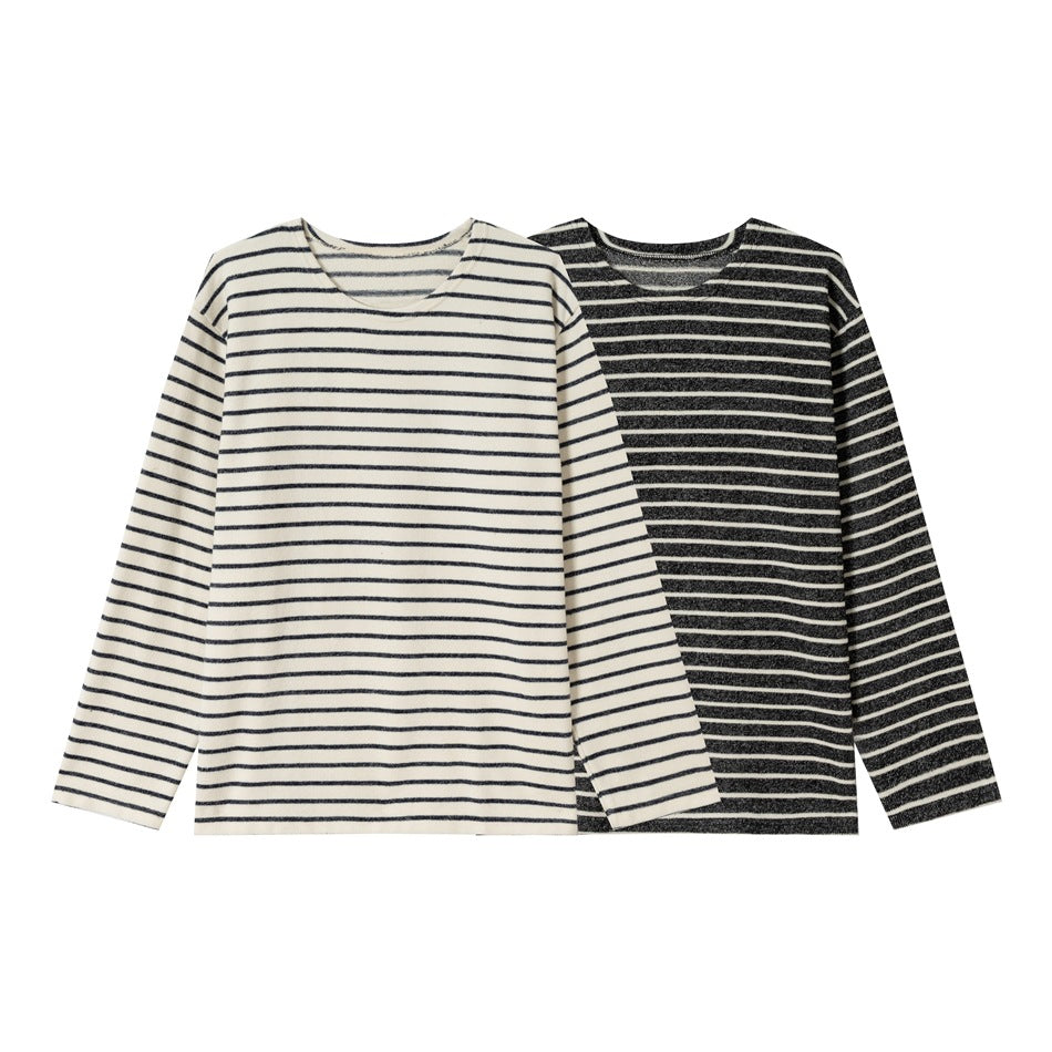 Unisex Marinière‑Langarmshirt aus leichtem Baumwollmix mit geradem Schnitt Shop Nory