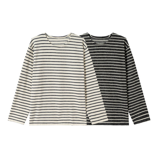 Unisex Marinière‑Langarmshirt aus leichtem Baumwollmix mit geradem Schnitt Shop Nory