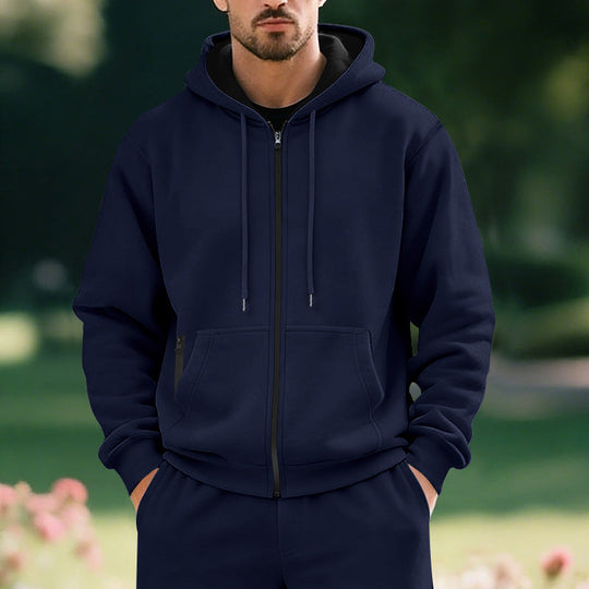 Kapuzenjacke Herren sportlich mit Reißverschluss und Taschen