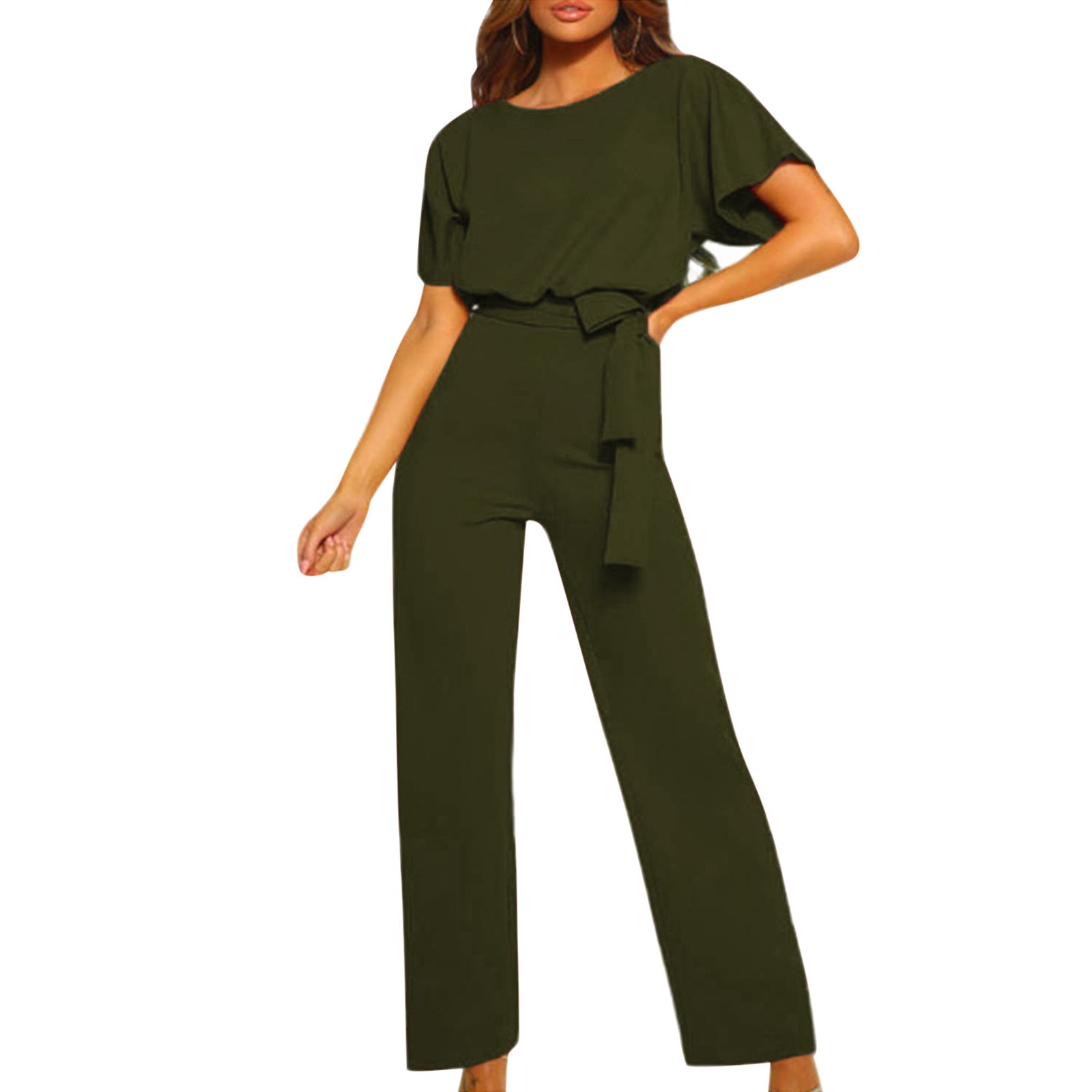 Damen elegantes Set bestehend aus fließender Bluse und weit geschnittenen Hosen