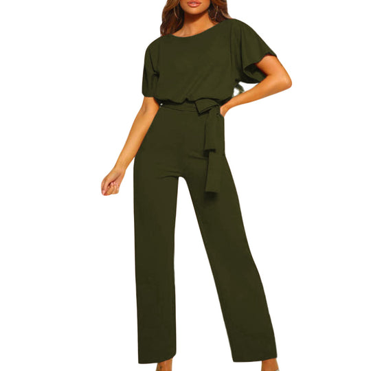 Damen elegantes Set bestehend aus fließender Bluse und weit geschnittenen Hosen