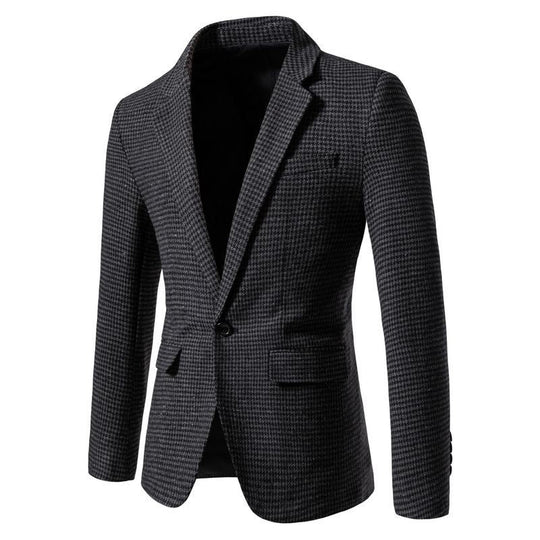 Herren elegante Anzugjacke im klassischen Hahnentritt-Design