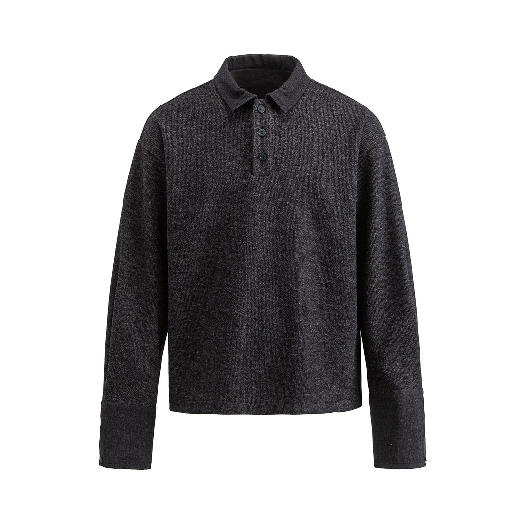Unisex Boxy‑Polo‑Sweatshirt mit Kontrastkragen und verlängerten Ärmelbündchen Shop Nory