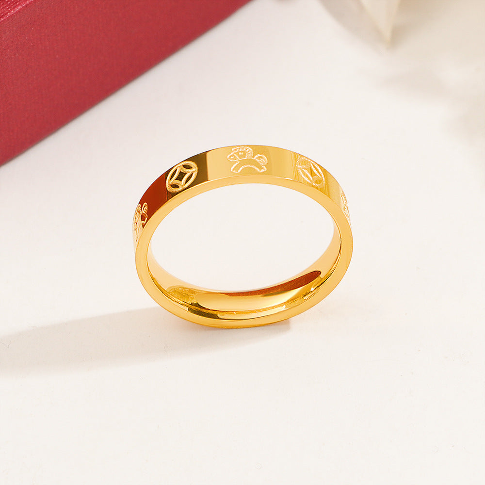 Damen modischer Ring mit kreativem Symbol-Design Shop Nory