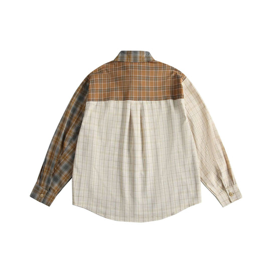 Herren Kariertes Patchwork-Hemd im Overshirt‑Stil Shop Nory