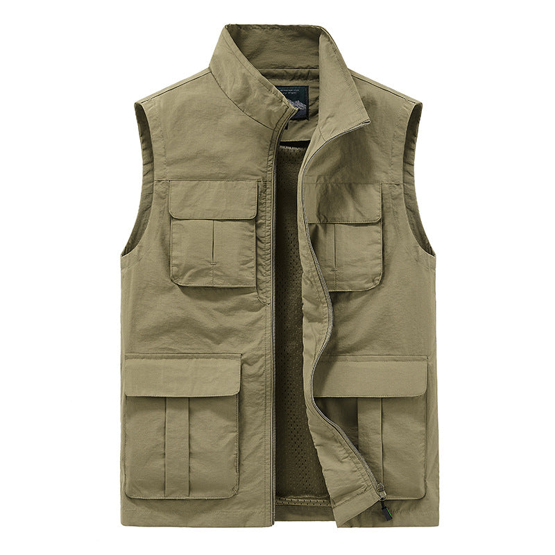 Herren Multifunktionale Utility-Weste mit Mehrfachtaschen und Mesh-Innenfutter Shop Nory