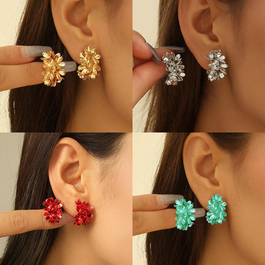 Damen Ohrstecker mit floralen, glitzernden Details Shop Nory