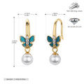 Damen Ohrhänger mit filigranem Schmetterlingsdesign aus hochwertigem 925 Sterling Silber und Perlenakzenten Shop Nory