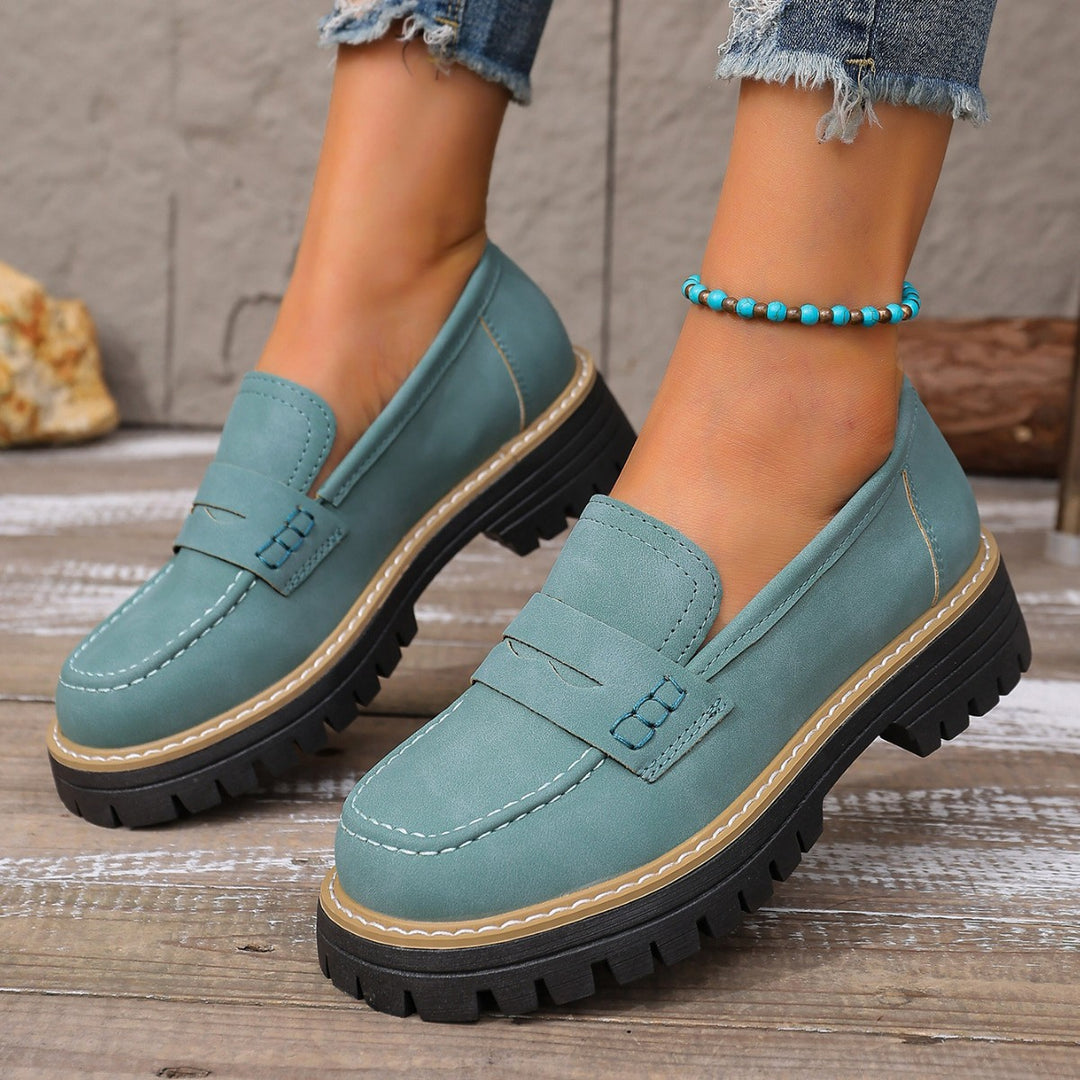 Damen Chunky-Loafer mit profilierter Gummilaufsohle und klassischem Penny-Riemen Shop Nory