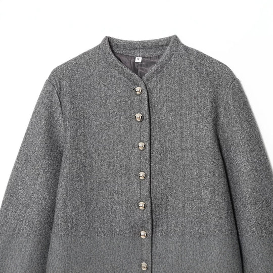 Damen Kurzjacke aus Wollmix mit Rundhals und Zierknopfleiste Shop Nory