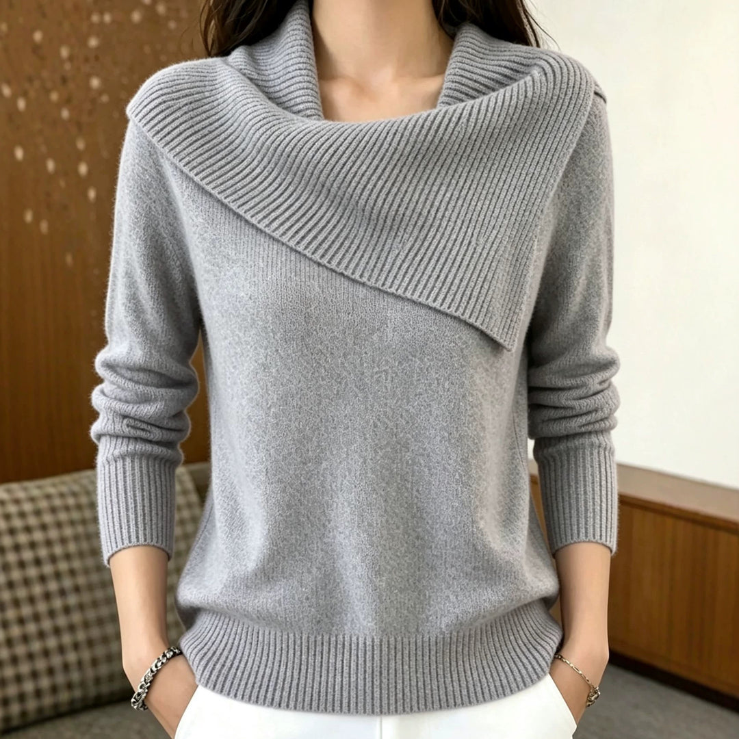 Damen Oversized Rollkragenpullover mit asymmetrischem Schalkragen Shop Nory