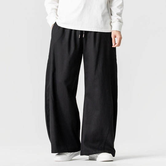 Herren Weite Lounge‑Hose im Palazzo‑Cut aus Baumwollmix mit Tunnelzug und Eingrifftaschen Shop Nory