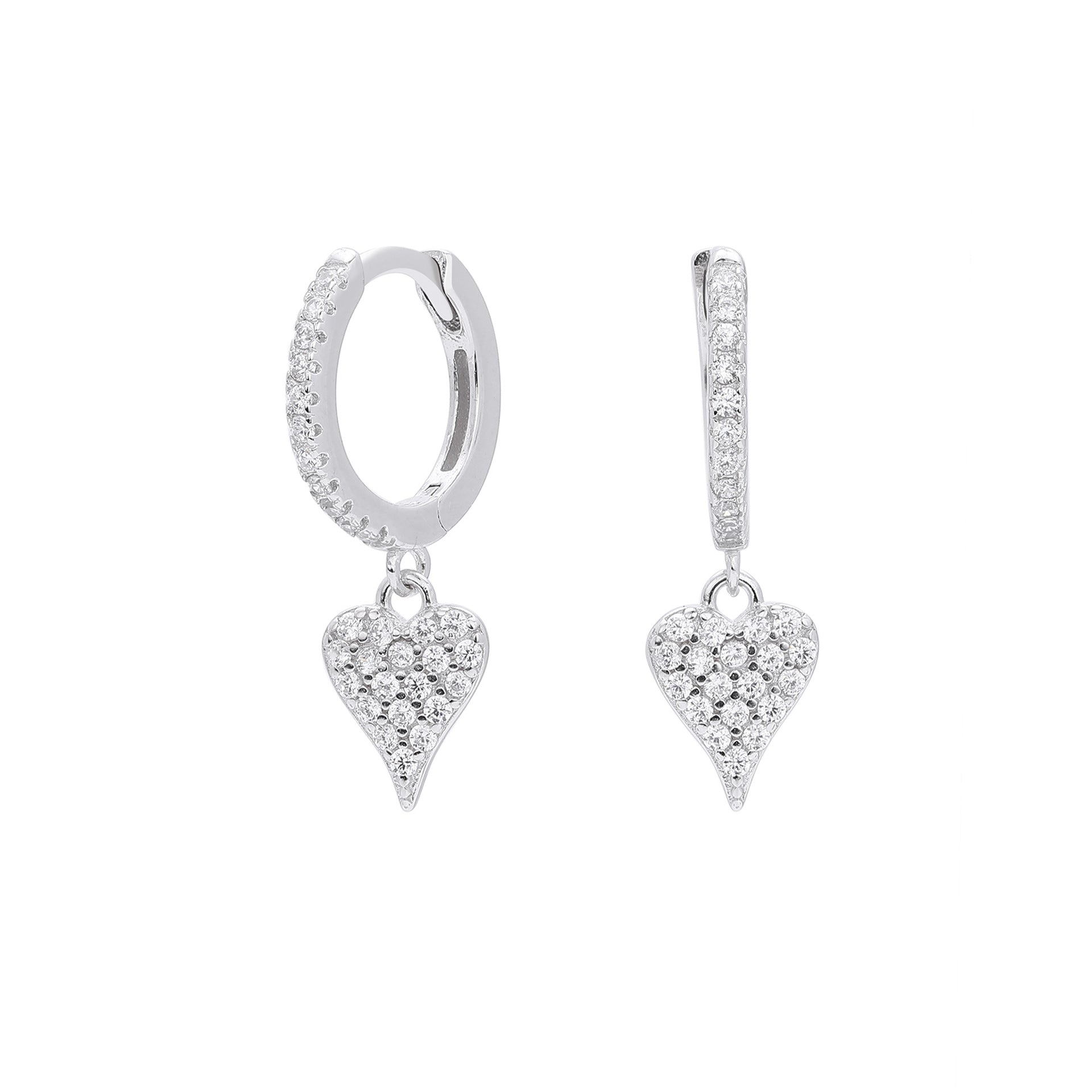 Damen Ohrhänger mit funkelndem Herzanhänger aus hochwertigem 925 Sterling Silber Shop Nory