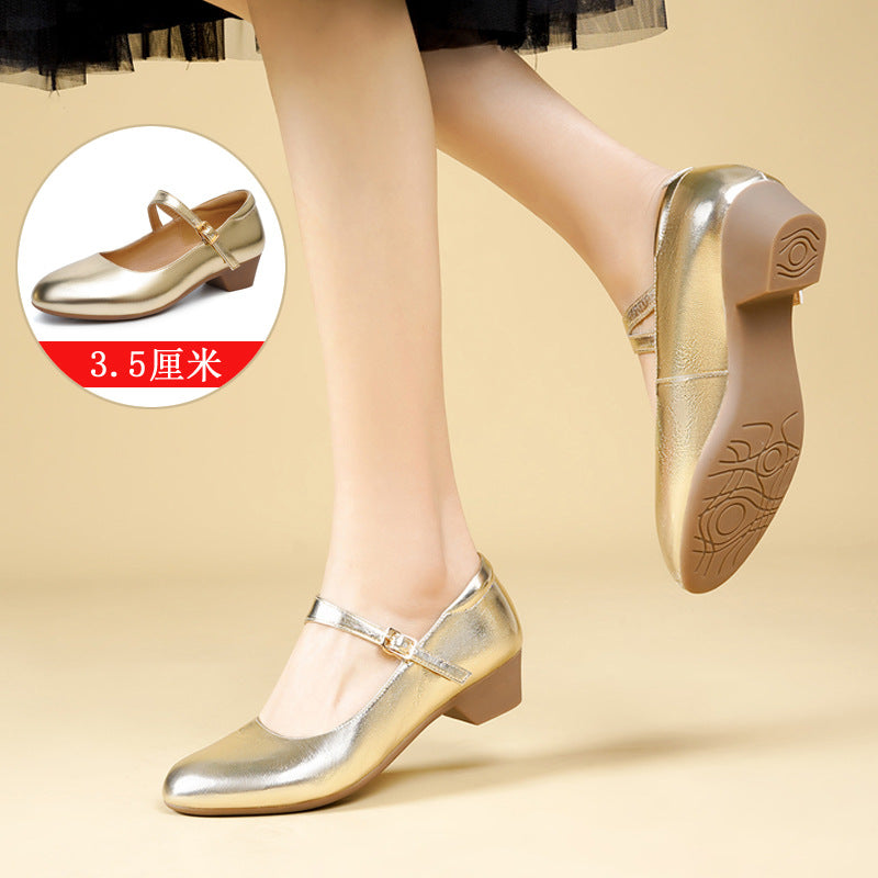 Damen Mary Jane Ballerinas mit modischer Schnalle und bequemer Sohle